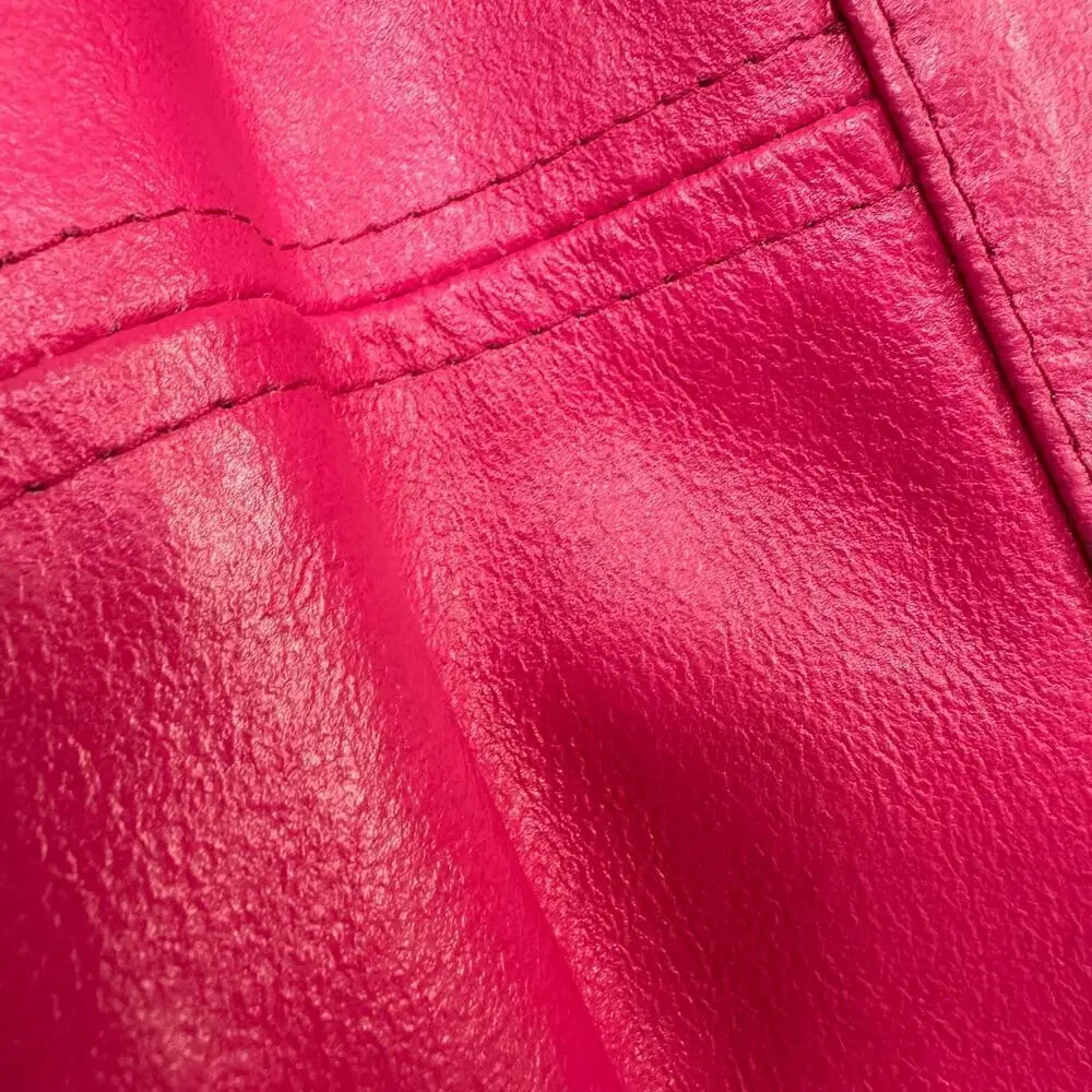 Raf Vintage Hot Pink Leather Snap Front Shacket /Jacket